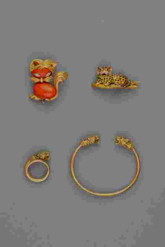 Broche chat et bijoux tigre